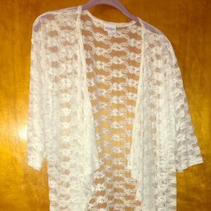 LuLaRoe White Lace Shirley